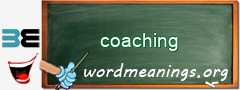 WordMeaning blackboard for coaching